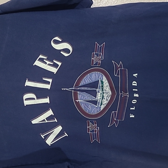 vintage 90s Naples Florida Vacation sailboat ocean beach size L - Picture 2 of 9